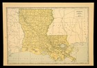 Vintage Map Of Louisiana Old Original Atlas Map New Orleans Baton Rogue 1940s
