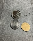 Vtg Art Deco Powder Compact W  Finger Ring Chain   Mirror