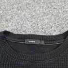 Bassike Shirt Womens Large Black Waffle Knit Crew Neck Long Sleeve Cotton Size L