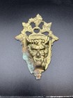 1920s Brass Bacchus Green Man Wall Mount Garden Decor  Antique Match Holder