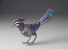 Vintage 925 Silver Filigree Enamel Peacock Bird Figurine - Read 