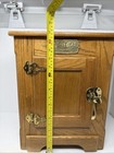 Vintage Simmon Hardware White Clad Antique Oak Ice Box Wine Bar Liquor Cabinet