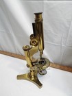 Antique Beck London Brass Microscope Laboratory Tool Science Lab W box Monocular