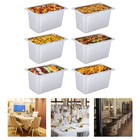 6 Pack 1 4 Size 6  Deep Stainless Steel Steam Prep Table Hotel Buffet Food Pan