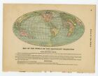 1911 World Map On One Side