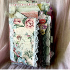 Handmade Shabby Chic Layered Junk Journal     Romantic Floral Scrapbook Diary Book