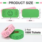 1000 Raffle Tickets  Smile 2 Color Set Of 500 1  X 2  Single Roll tickets For   
