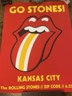 Rolling Stones Concert Poster Kansas City 6-27-15 2015 Zip Code Chiefs Colors