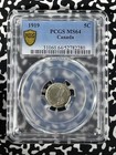 1919 Canada 5 Cents Pcgs Ms64 Lot g331 Silver  Choice Unc 