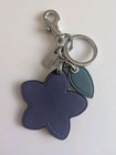 Coach Wildflower Bag Charm key Chain Purple Leather Studded Mix Metal Rare Color
