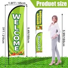  2 Sets 7ft Fresh Produce Welcome Feather Flags Banners For Advertising  Green