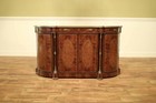 Traditional Mahogany And Walnut Bowfront Sideboard Cabinet With Brass Mounts