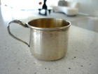 Small Antique Sterling Silver Baby  Cup  Oranges   Blossoms Adorn Handle