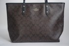 Coach 2016 Signature Coated Canvas Brown City Shoulder Tote Bag - F36876