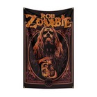 White Rob Zombie Metal Band Flag Banner Tapestry Fabric Hanging Wall Art 3x5ft