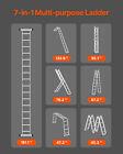 Multi-purpose Folding Ladder 7-in-1 4 Step 15 5ft Reach Height For Work