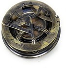 Engraved Brass Compass Sundial Clock 5 Inches Large Perfect Vintage X-mas Gift