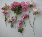 Vtg Large Lot Fake Artificial Flowers Floral Silk Various Sizes colors Crafts