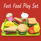 Restaurant Pretend Play Fast Food Set Play Food For Kids Kitchen Hamburger Fries