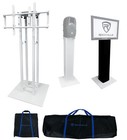 2  Rockville Rtp33-tv Pro Totem Dj Speaker lighting Stands W detachable Tv Mount