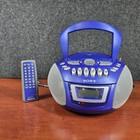 Sony Cfd-e75 Blue Cd Cassette Radio Player Portable W Remote Stereo Tested Works