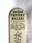 Antique Chicago Printer Roller Co  Wood Advertising Thermometer