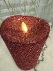 Luminara Real Flame-effect Flameless Candle 7    Glitter Red  W remote Nib Rare