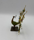 Vtg Handcrafted Peacock Figurine Wire   Bead Decorative 4  Sculpture Colorful