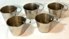 5 Rare Antique  1912 Metal Thermo Cups   Handles Complete Set  -free Ship