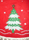 Vintage Bucilla Christmas Tree Skirt Snowmen Hand Stitch Bead Sequin Felt  42 