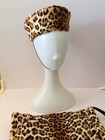 Vintage Leopard Faux Fur Hat   Muff Set     1950s Style Winter Glamour Set