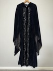 Vintage Masonic Black Velvet Wizard Robe Gothic Halloween Costume Embroidered