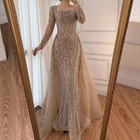 Arabian Caramel Beaded Mermaid Evening Gown With Luxury Formal Dress -