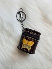 Leather Brown Mini Coin Purse Bag Charm Keychain Car Key Fob Handmade Gift New