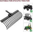 Landscape Rake 49  Pine Straw Rake For Lawn 2  Receiver Tractor Loader Atv Utv