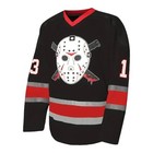 Friday The 13th Jason Voorhees Mask Hockey Jersey Movie Horror Black X-large Xl