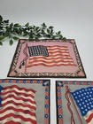 4 Pc Lot Large Country Flag Tobacco Felts  United States 11 X 7 Antique