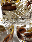 Vtg Mid Century Georges Briard Lowball Whiskey Glasses Autumn Floral 5pc Set Mcm