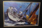 Original Yachting Competition Marine Boat Races Regatta Print 18x22  Frame - 50 