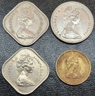 Bahamas Vintage 4-coin Lot 1966-1972 Low Mintage 1969 15c Au unc