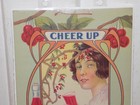 Vintage Cheer Up Drink Cherry-cheer Soda Cardboard Sign