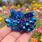 Rainbow Angel Aura Quartz Geode     Natural Titanium Crystal Cluster Specimen Gift