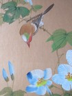 Vintage Chinese Painting On Silk - Good Condition Bird And Flowers Unframed  12