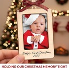Baby s First Christmas Ornament 2025  Wooden Picture Frame Ornaments For Tree  
