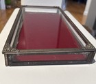 Antique Small Tin Flat Decorative Glass Display Case Counter Showcase