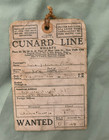 Cunard R m s  Mauretania Used Baggage Label- 1907