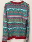 Blizzard Bay Mens M Flamingo Ugly Christmas Sweater Fuzzy Santa Hat Teal