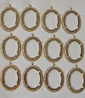 12pc Rare Old Prong Set Hamilton Gold Plated 30x40mm Oval Cameo Pendant Settings