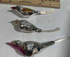 3 Vintage Mercury Glass Bird Christmas Noclips