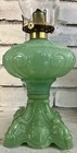 Antique Princess Feather Jadeite 1890 s Oil Lamp